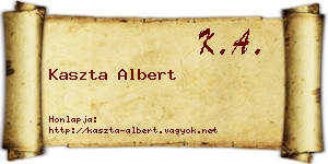 Kaszta Albert névjegykártya