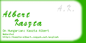 albert kaszta business card